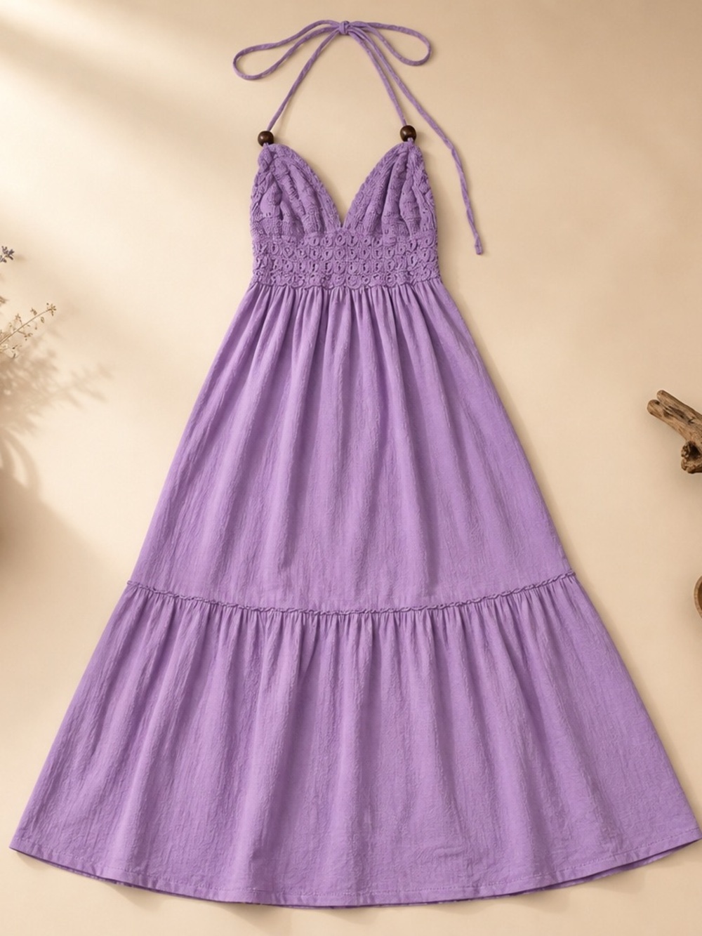Lavender Peruvian Halter Maxi Dress - Women Intimates & Sleepwear